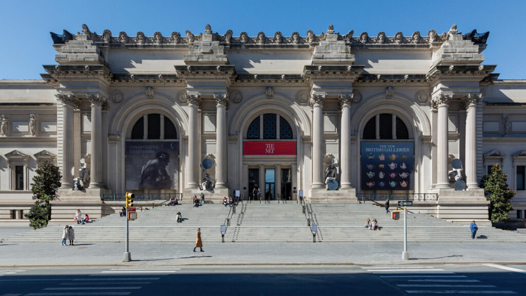 The Met façade with visitors entering